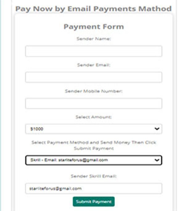 Email Payments Gateway